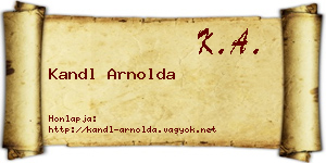 Kandl Arnolda névjegykártya